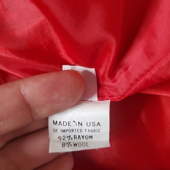 Vintage Doncaster Womens Wool Blend Blazer Jacket Size 14 Red Hue Boho Floral - Picture 8 of 12